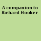 A companion to Richard Hooker