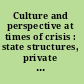 Culture and perspective at times of crisis : state structures, private initiative and the public character of heritage /