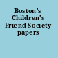 Boston's Children's Friend Society papers