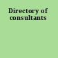 Directory of consultants
