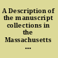 A Description of the manuscript collections in the Massachusetts Diocesan Library /