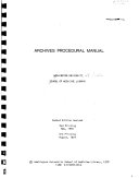 Archives procedural manual /