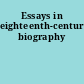 Essays in eighteenth-century biography