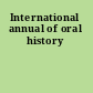 International annual of oral history