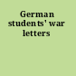 German students' war letters