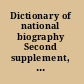 Dictionary of national biography Second supplement, index and epitome,