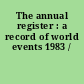 The annual register : a record of world events 1983 /