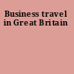 Business travel in Great Britain