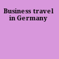 Business travel in Germany