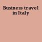 Business travel in Italy