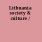 Lithuania society & culture /