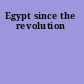 Egypt since the revolution