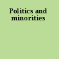 Politics and minorities