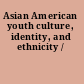 Asian American youth culture, identity, and ethnicity /