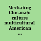 Mediating Chicana/o culture multicultural American vernacular /