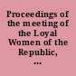 Proceedings of the meeting of the Loyal Women of the Republic, held in New York, May 14, 1863