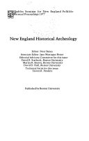 New England historical archeology /