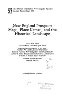 New England prospect : maps, place names, and the historical landscape /