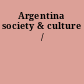 Argentina society & culture /