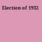Election of 1932