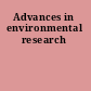 Advances in environmental research