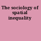 The sociology of spatial inequality
