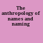 The anthropology of names and naming