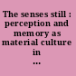 The senses still : perception and memory as material culture in modernity /