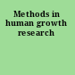 Methods in human growth research