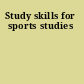 Study skills for sports studies