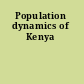 Population dynamics of Kenya
