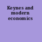 Keynes and modern economics