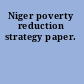 Niger poverty reduction strategy paper.