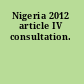 Nigeria 2012 article IV consultation.