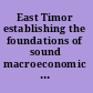 East Timor establishing the foundations of sound macroeconomic management /