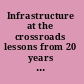 Infrastructure at the crossroads lessons from 20 years of World Bank experience.