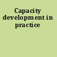 Capacity development in practice