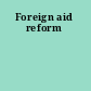Foreign aid reform