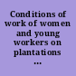 Conditions of work of women and young workers on plantations Third item on the agenda.