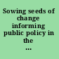 Sowing seeds of change informing public policy in the Economic Research Service of USDA /