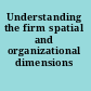 Understanding the firm spatial and organizational dimensions /