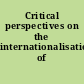 Critical perspectives on the internationalisation of SMEs