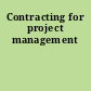 Contracting for project management