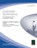 Corporate governance : the of international business in journal society : governance and CSR management in sport /