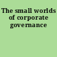 The small worlds of corporate governance