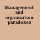 Management and organization paradoxes