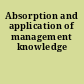 Absorption and application of management knowledge