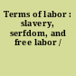 Terms of labor : slavery, serfdom, and free labor /