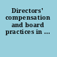 Directors' compensation and board practices in ...