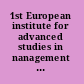 1st European institute for advanced studies in nanagement (EIASM) papers from the workshop on visualising measuring and managing intangibles and intellectual capital /